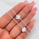 Cadena Aro Seguido Trebol  9.6g / 55cm / 1.5mm Plata 925