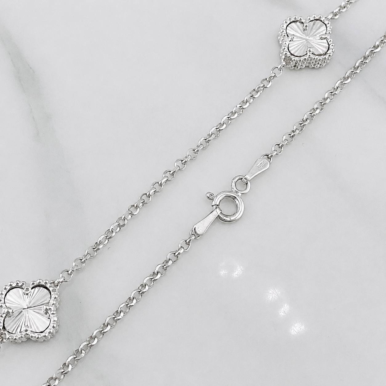 Cadena Aro Seguido Trebol  9.6g / 55cm / 1.5mm Plata 925