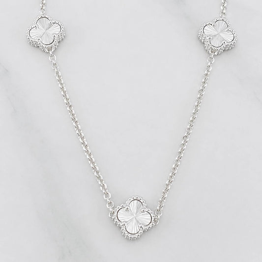 Cadena Aro Seguido Trebol  9.6g / 55cm / 1.5mm Plata 925