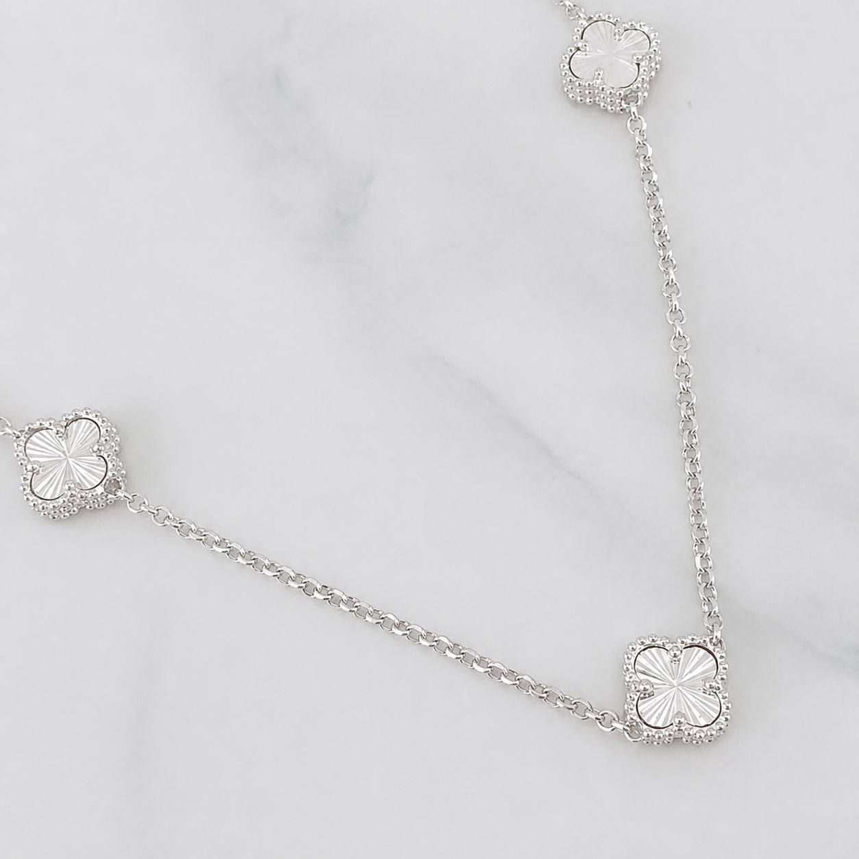 Cadena Aro Seguido Trebol  9.6g / 55cm / 1.5mm Plata 925