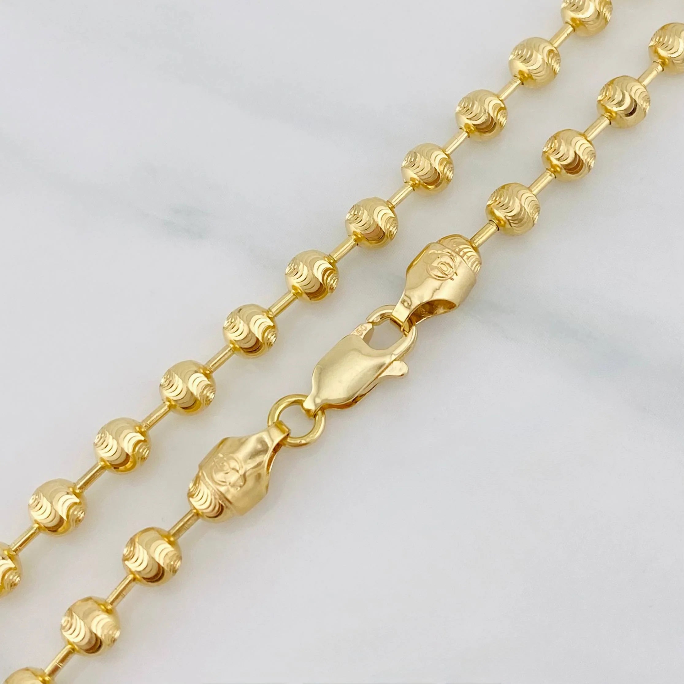 Cadena Militar Media Luna 13.3g / 61cm / 3mm Oro Amarillo 18K