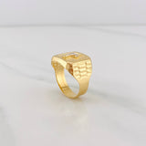 Anillo Cruz Cristo 3.35g / T8 1/2 Dos Oros Amarillo Blanco 18K