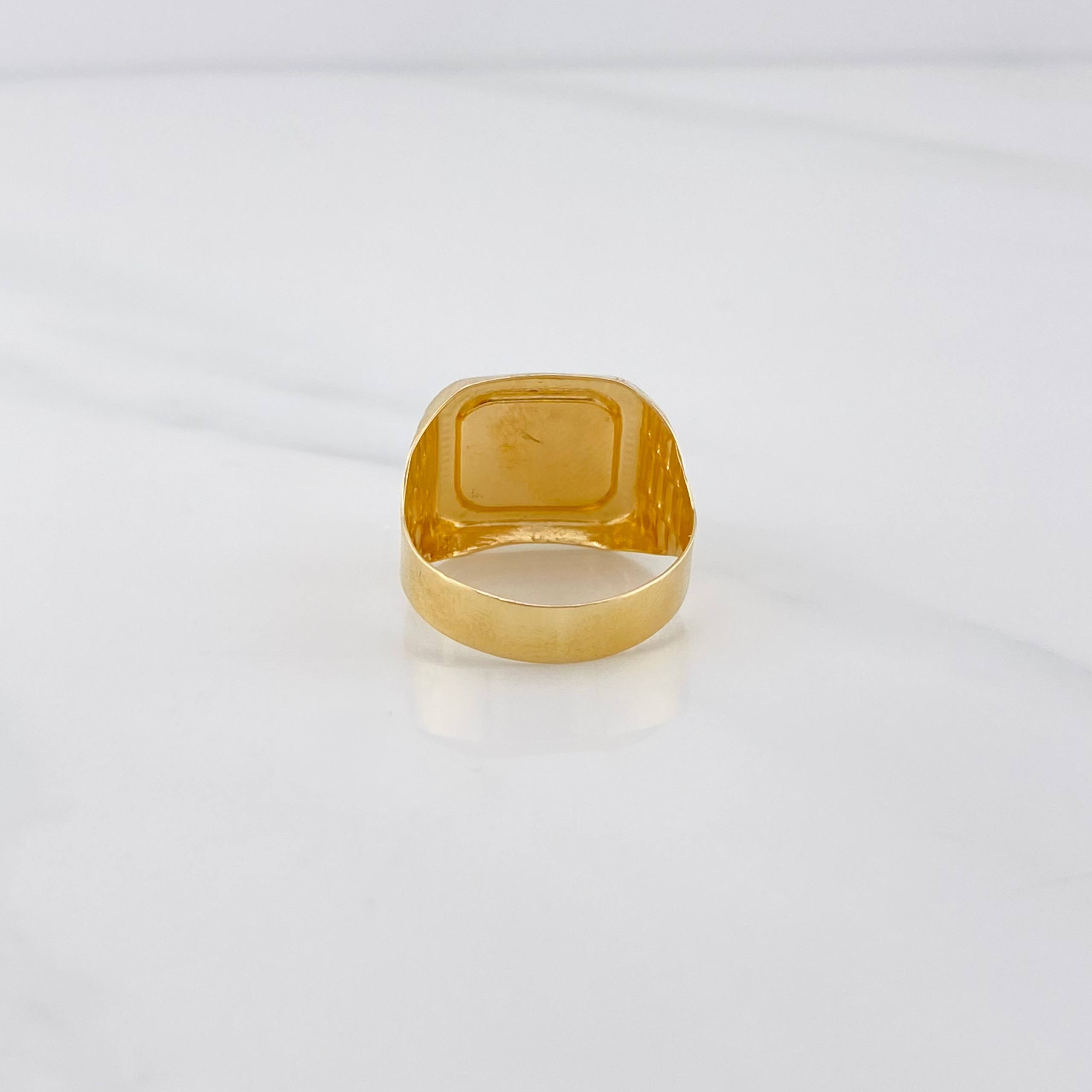 Anillo Cruz Cristo 3.35g / T8 1/2 Dos Oros Amarillo Blanco 18K