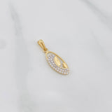 Dije Virgen 0.95g / 2.5cm Dos Oros Amarillo Blanco 18K