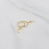 Candongas Cruz 0.6g / 2cm Oro Amarillo 18K