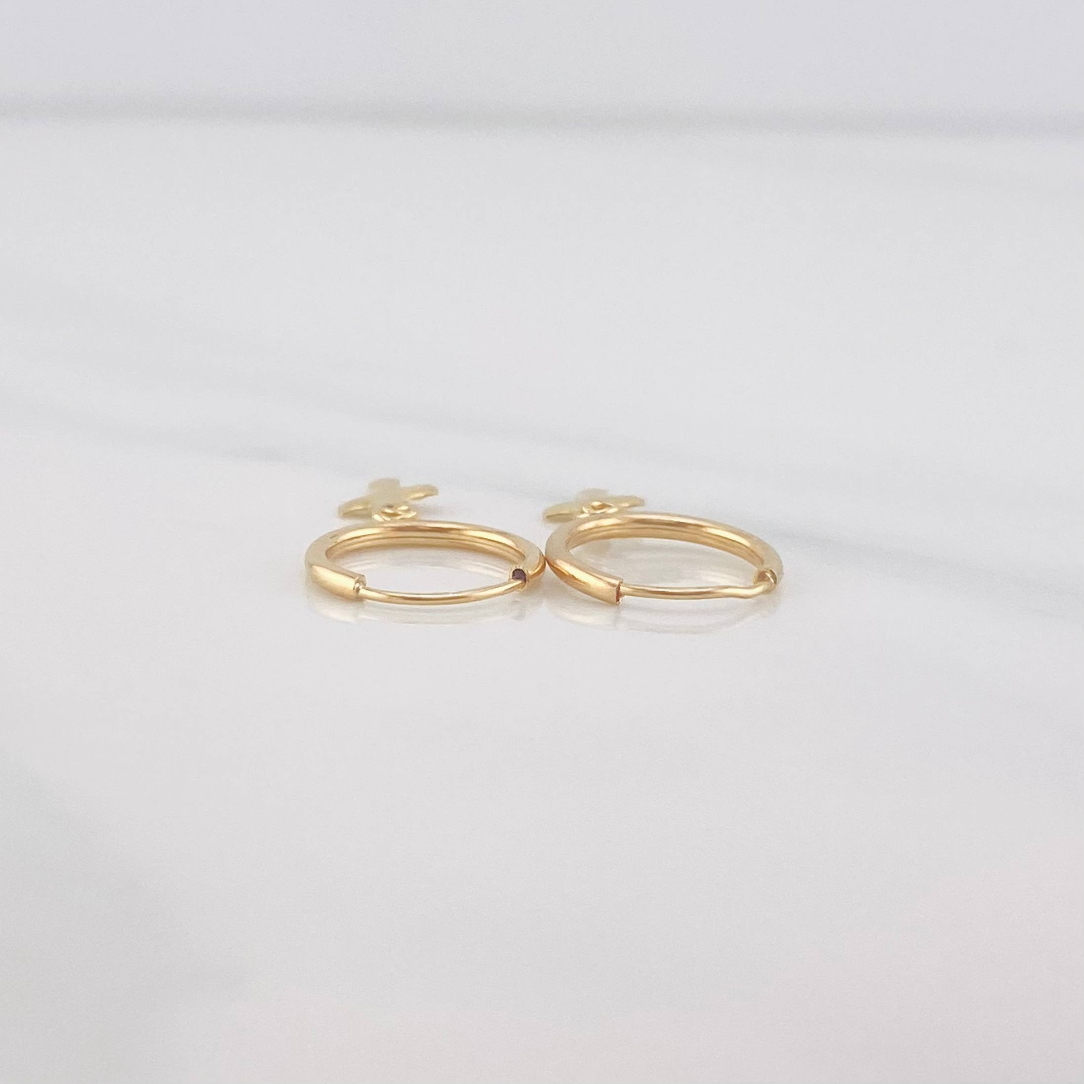 Candongas Cruz 0.6g / 2cm Oro Amarillo 18K