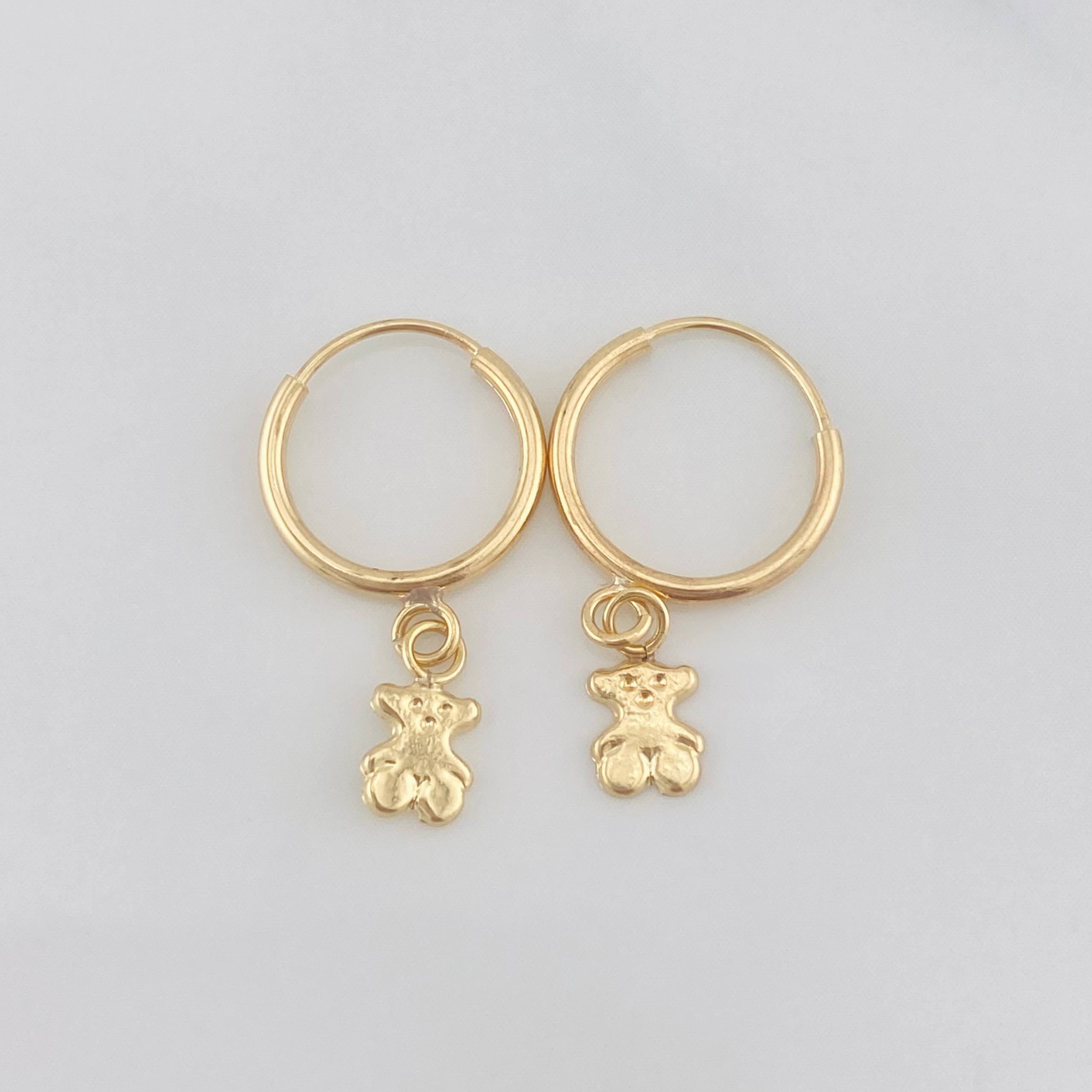 Candongas Oso Ts 0.6g / 2cm Oro Amarillo 18K