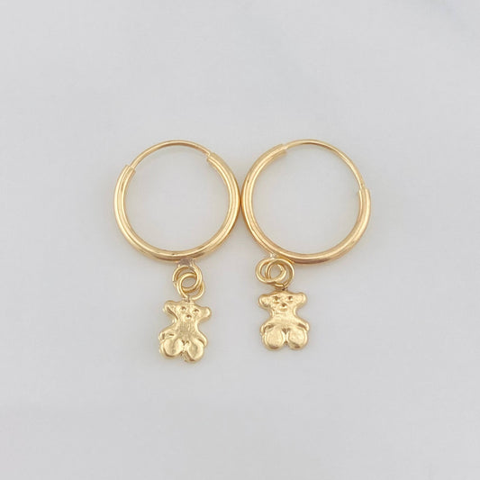 Candongas Oso Ts 0.6g / 2cm Oro Amarillo 18K