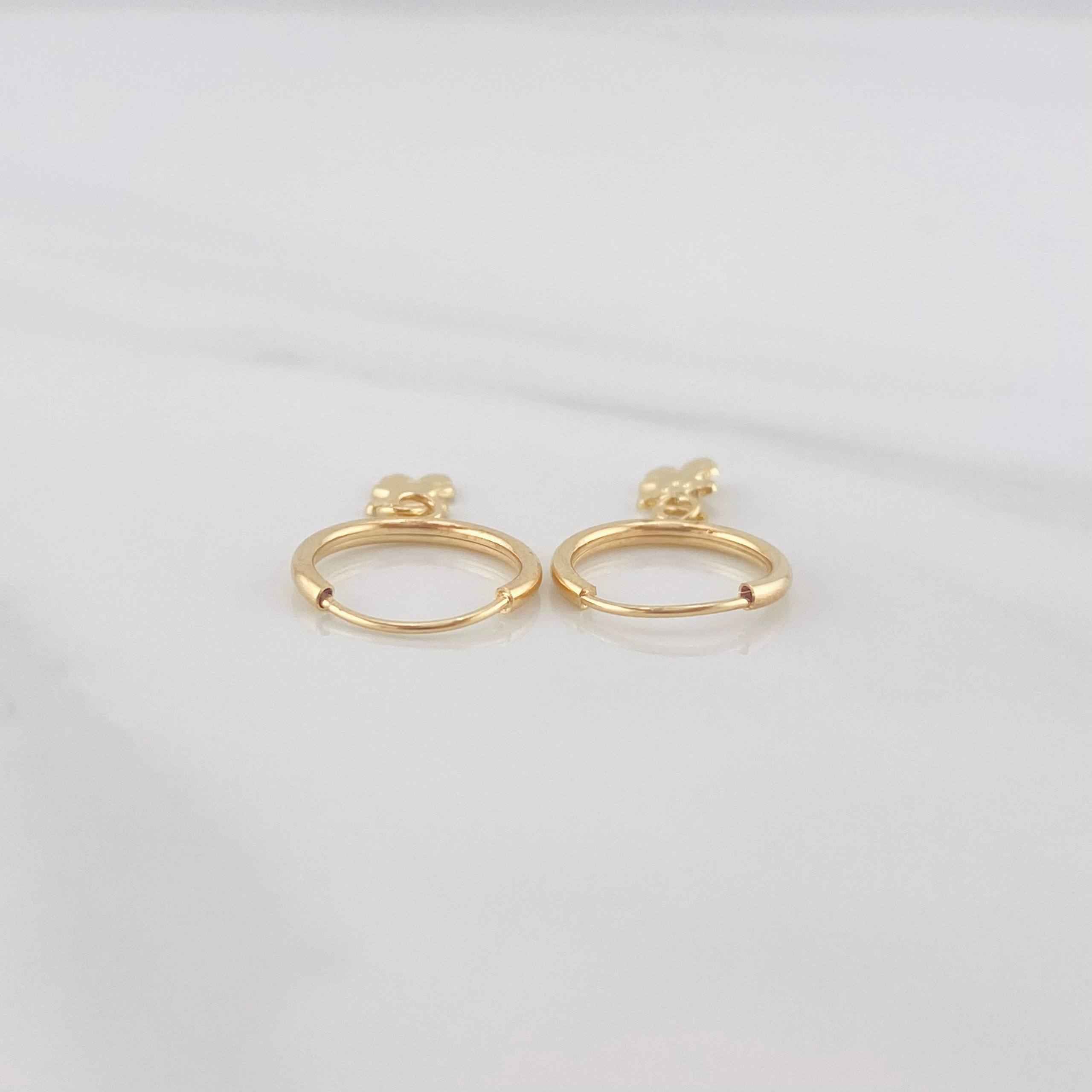 Candongas Oso Ts 0.6g / 2cm Oro Amarillo 18K