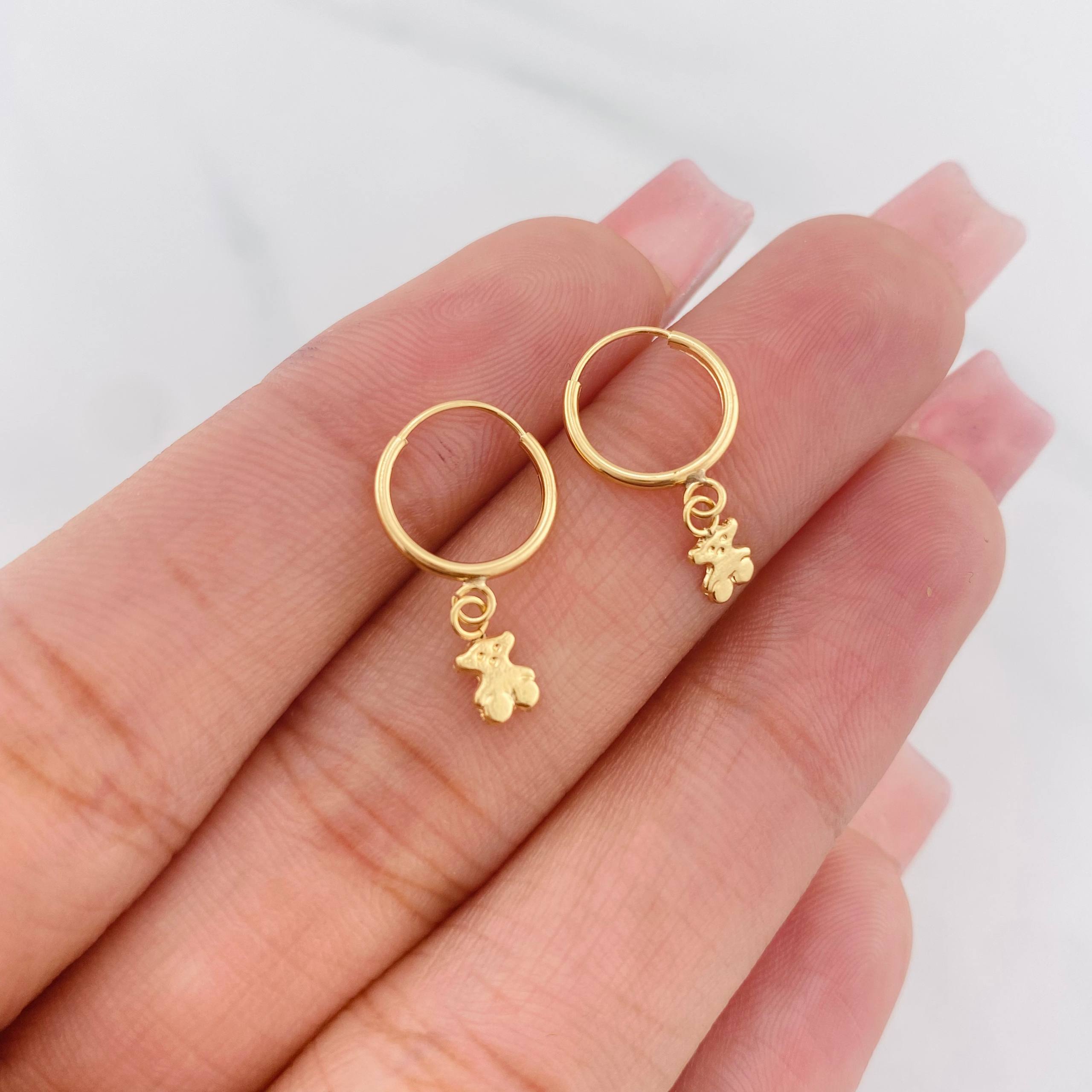 Candongas Oso Ts 0.6g / 2cm Oro Amarillo 18K