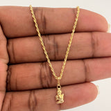 Set Cadena y Dije Lazo + Angel De La Guarda 1.25gr / 50cm / 1.12mm Oro Amarillo 18K (Oferta) $