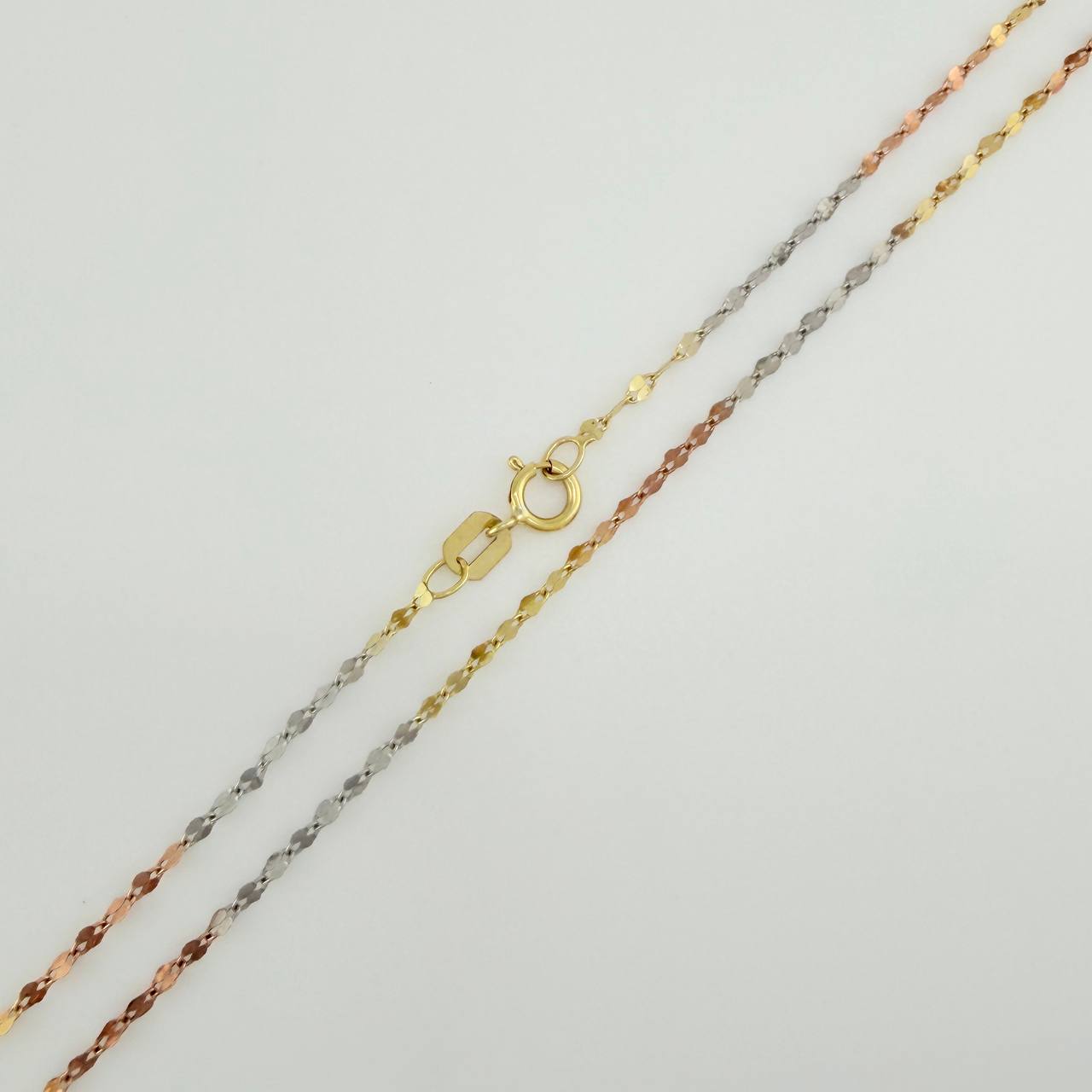 Set Cadena y Dije Flor Espejo + Cruz 1.15gr / 45.2cm / 1.52mm Tres Oros 18K (Oferta) $