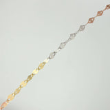 Set Cadena y Dije Flor Espejo + Cruz 1.15gr / 45.2cm / 1.52mm Tres Oros 18K (Oferta) $