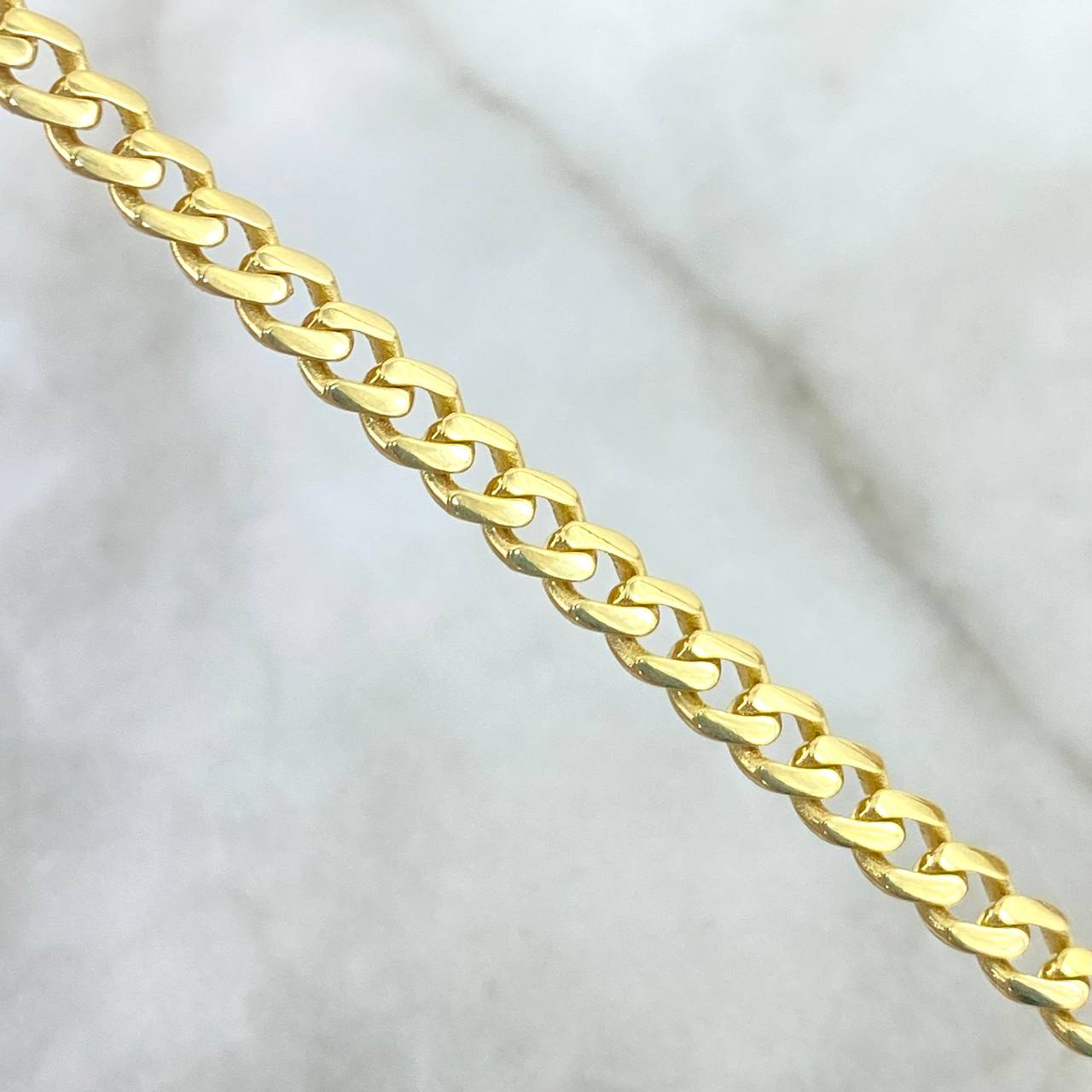 Tobillera Cubana Infinito 8.55gr / 25.5cm / 5mm Circones Blancos Oro Amarillo +4 *