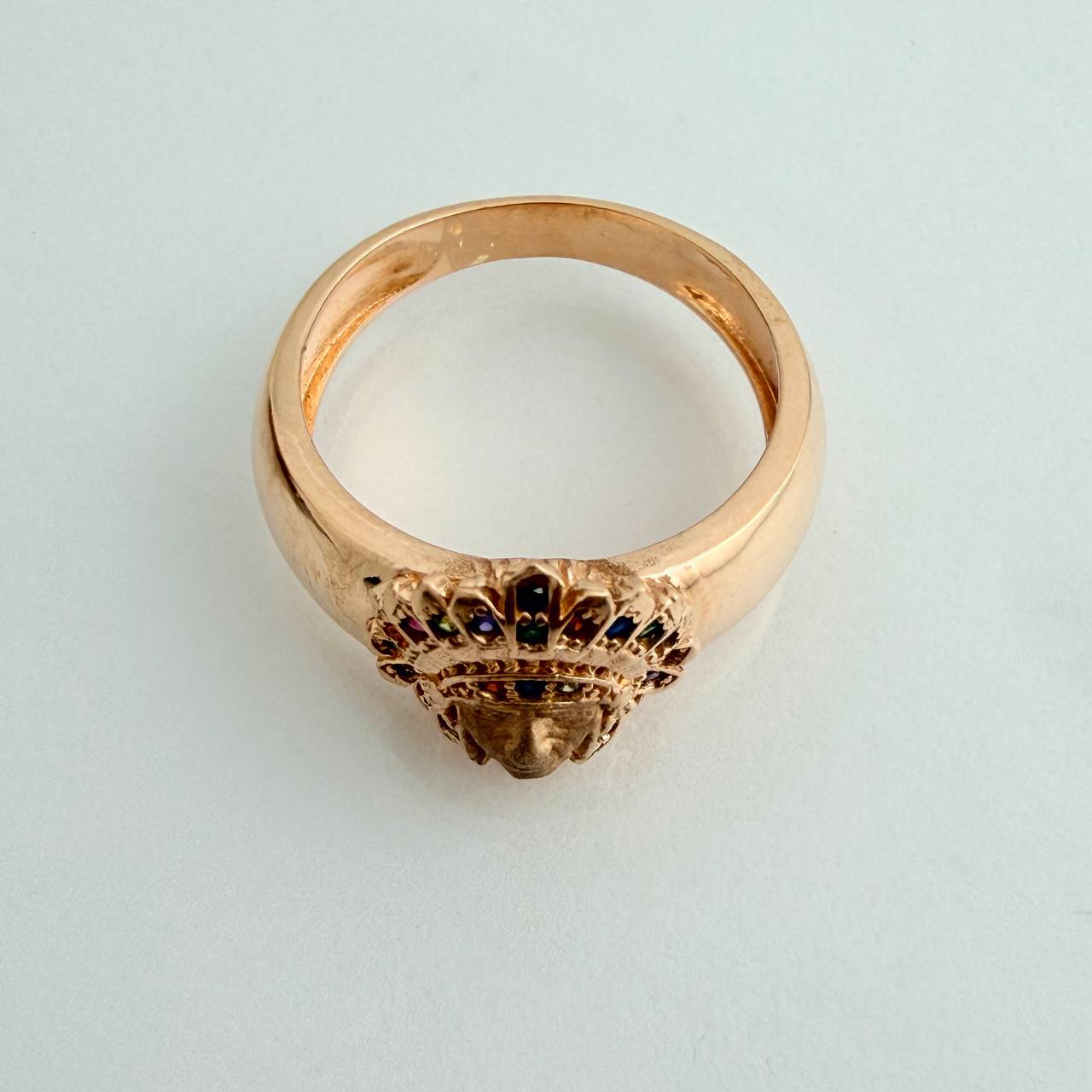 Anillo Indio 5.8gr / T8 3/4 / Oro Rosa 18K $