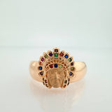 Anillo Indio 5.8gr / T8 3/4 / Oro Rosa 18K $
