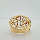 Anillo Lluvia De Corazones 3.8gr / T6 1/4 / Dos Oros Amarillo Blanco 18K