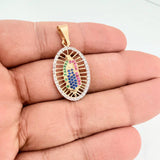 Dije Virgen De Guadalupe 2.8gr / 3.7cm / Dos Oros Amarillo Blanco 18K $