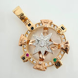 Dije Brujula Estrella Cardinal 17.9gr / 4.2cm / Tres Oros 18K $