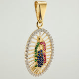 Dije Virgen De Guadalupe 2.8gr / 3.7cm / Dos Oros Amarillo Blanco 18K $