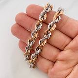 Cadena Lazo 16.25g / 60cm / 7.05mm Dos Oros Blanco Rosa 18K
