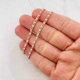 Cadena Escalera Plana 4.3g / 60cm / 2.81mm Dos Oros Blanco Rosa 18K