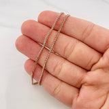 Cadena Franco 2.55g / 60cm / 1.4mm Dos Oros Blanco Rosa 18K