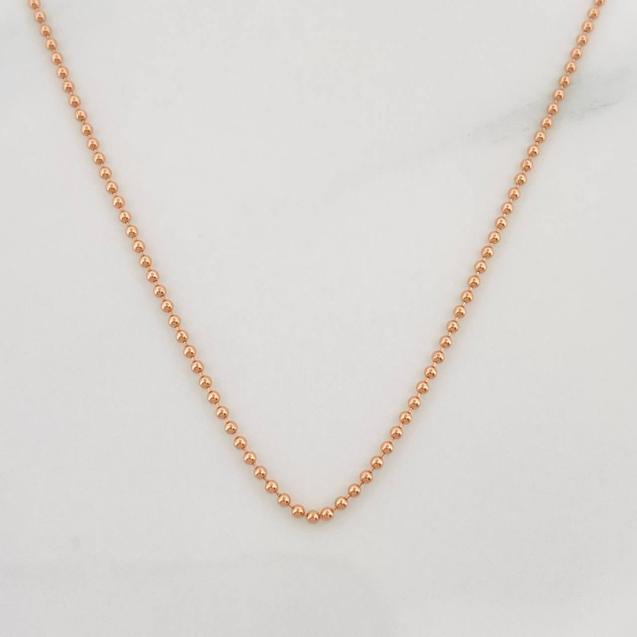 Cadena Mini Militar 2.4g / 60cm / 1mm Oro Rosa 18K