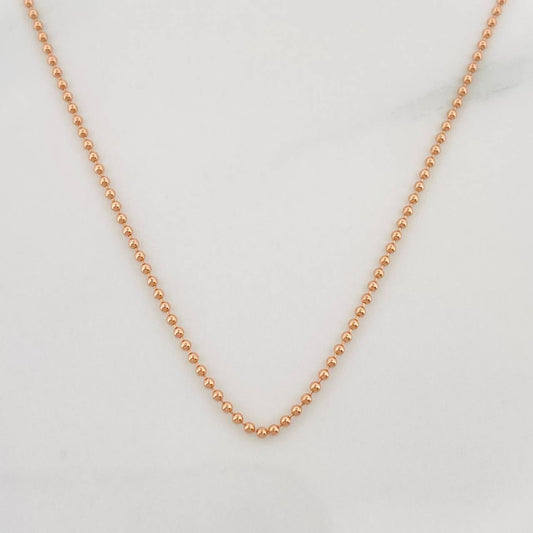 Cadena Mini Militar 2.4g / 60cm / 1mm Oro Rosa 18K