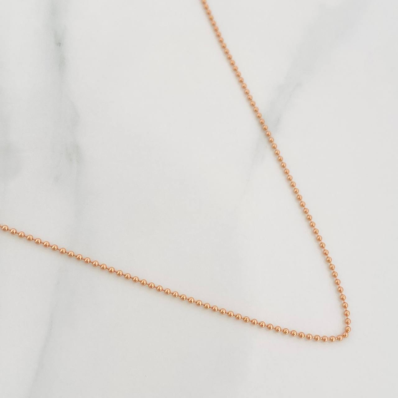 Cadena Mini Militar 2g / 50cm / 1mm Oro Rosa 18K