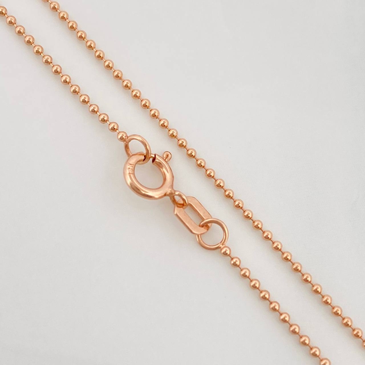 Cadena Mini Militar 2.4g / 60cm / 1mm Oro Rosa 18K