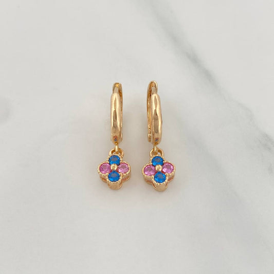 Candongas Flores 2.15g / 2cm Oro Amarillo 18K