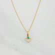 Set Cadena Veneciana + Dije Corazon Esmeralda 0.02pts / 1.3g / 40cm Oro Amarillo 18K