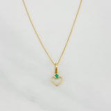 Set Cadena Veneciana + Dije Corazon Esmeralda 0.02pts / 1.3g / 40cm Oro Amarillo 18K