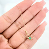 Set Cadena Veneciana + Dije Mariposa Esmeralda 0.06pts / 1.55g / 40.05cm Oro Amarillo 18K