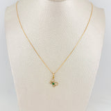 Set Cadena Veneciana + Dije Mariposa Esmeralda 0.06pts / 1.55g / 40.05cm Oro Amarillo 18K