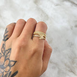 Anillo Pareja Mariposa Colgante 4.7gr / T7 / Circones Blancos Oro Amarillo 18K *