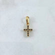Dije Cruz  1gr / 1.8cm / Circones Blancos Negros Oro Amarillo 18K *
