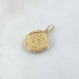 Dije Escudo Atletico Nacional 1.6gr / 2.4cm / Circulo Texturizado Oro Amarillo 18K *