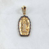 Dije Virgen Guadalupe 5.25gr / 3.6cm / Circones Blancos Negros Oro Amarillo 18K *