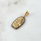 Dije Virgen Guadalupe 5.25gr / 3.6cm / Circones Blancos Negros Oro Amarillo 18K *