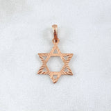 Dije Estrella De David 0.8gr / 2.5cm / Diamantada Oro Rosa 18K *