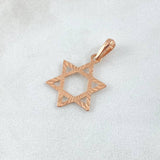 Dije Estrella De David 0.8gr / 2.5cm / Diamantada Oro Rosa 18K *
