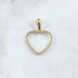 Dije Silueta Corazón 1.75gr / 3cm / Circones Blancos Oro Amarillo 18K *