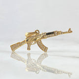 Dije Arma 3.45gr / 4.3cm / Circones Blancos Oro Amarillo 18K *