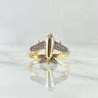 Anillo Avión 2.45gr / T8 1/4 / Circones Blancos Oro Amarillo 18K *