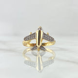 Anillo Avión 2.45gr / T8 1/4 / Circones Blancos Oro Amarillo 18K *