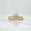 Anillo Tiara Doble Base 2.75gr / T7 / Circones Blancos Verdes Oro Amarillo 18K *