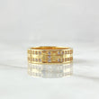 Anillo T Doble 5.25gr / T6 3/4 / Circones Blancos Oro Amarillo 18K *