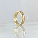 Anillo T Doble 5.25gr / T6 3/4 / Circones Blancos Oro Amarillo 18K *
